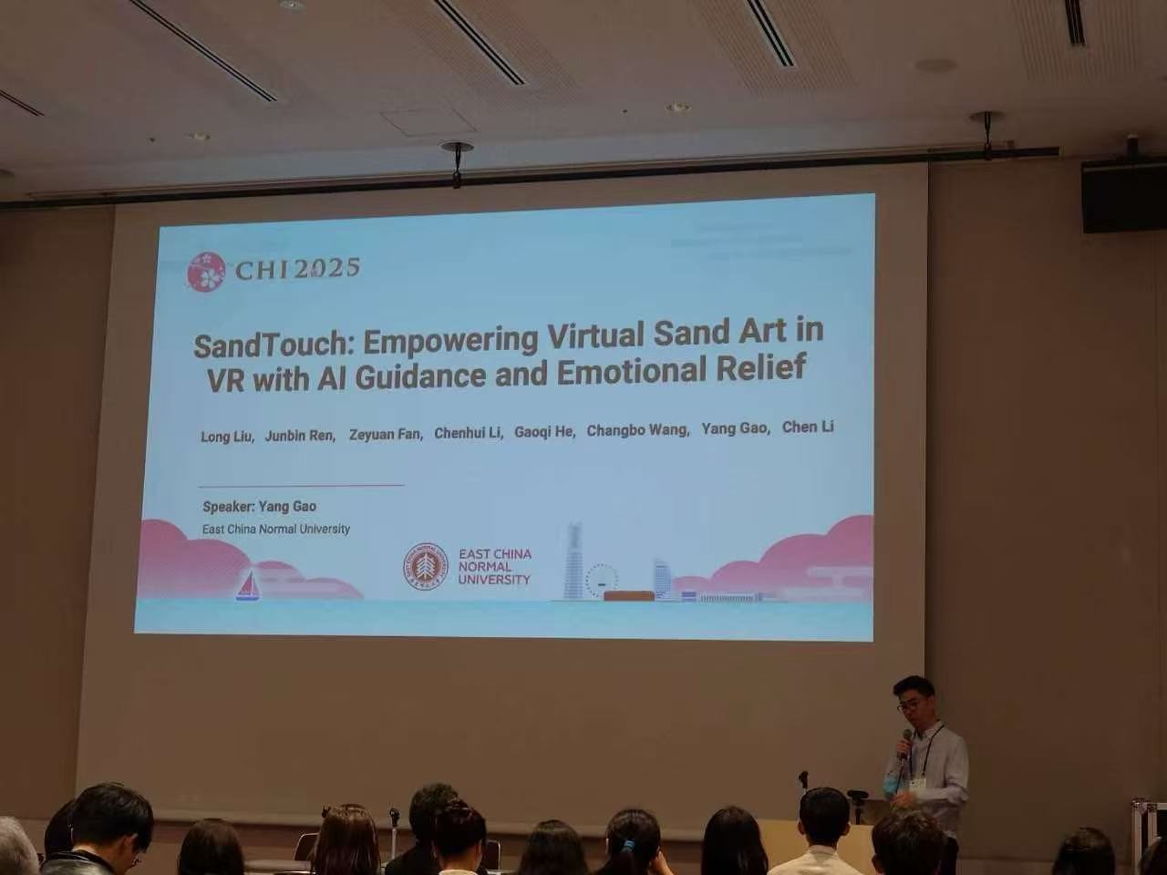 Presenting &lsquo;SandTouch&rsquo; at CHI 2025.